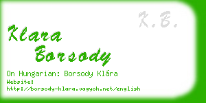 klara borsody business card