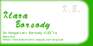 klara borsody business card